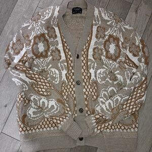Abercrombie & Fitch Beige and White Knit Cardigan